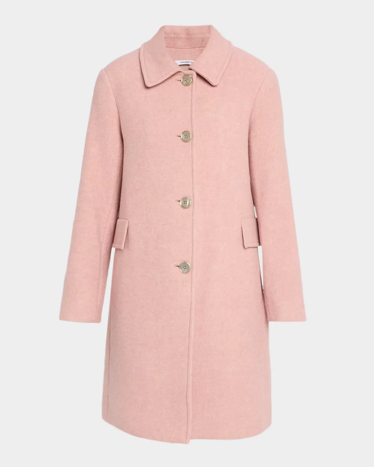 Textured Wool-Blend Straight Coat by Fleurette