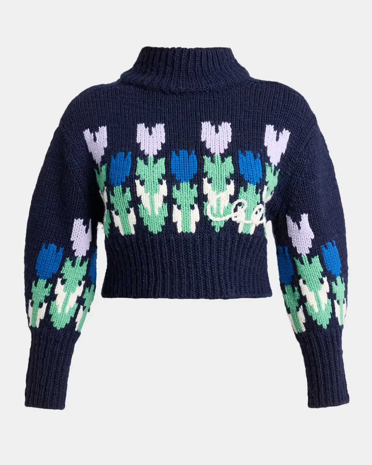 Floral Intarsia-Knit Wool Sweater by Chloé