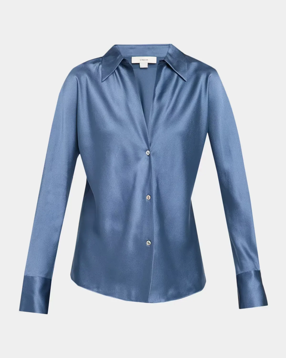 Bias Silk Long-Sleeve Blouse