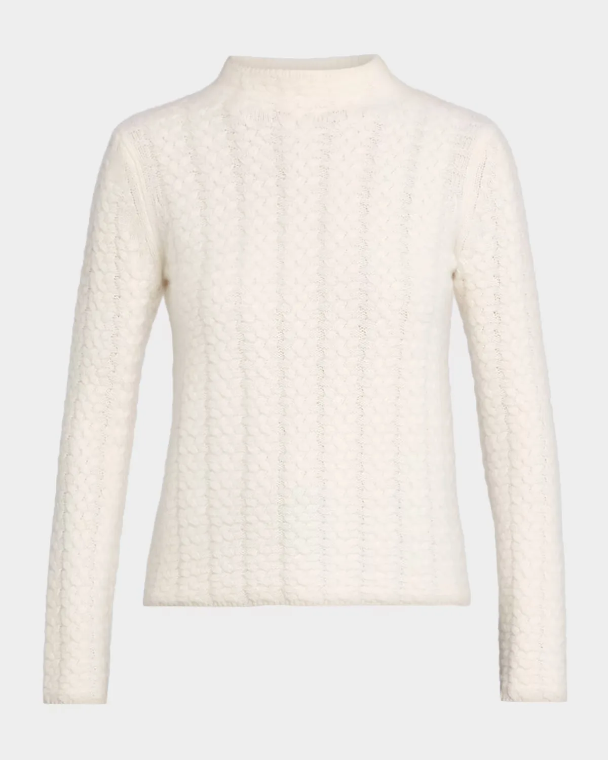 Cashmere Cable-Stitch Mock Turtleneck Sweater by TSE