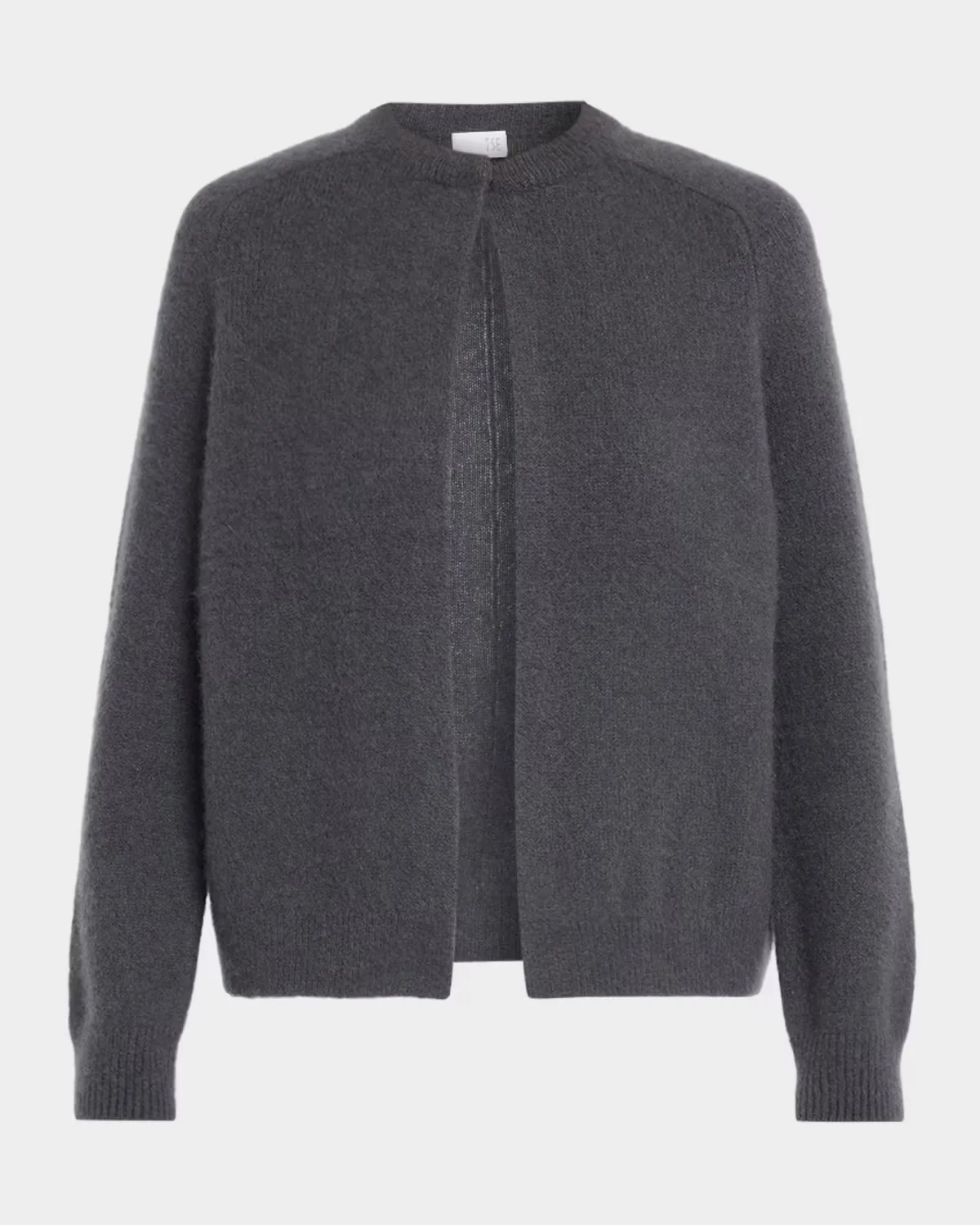 Cashmere Boucle Crewneck Cardigan by TSE