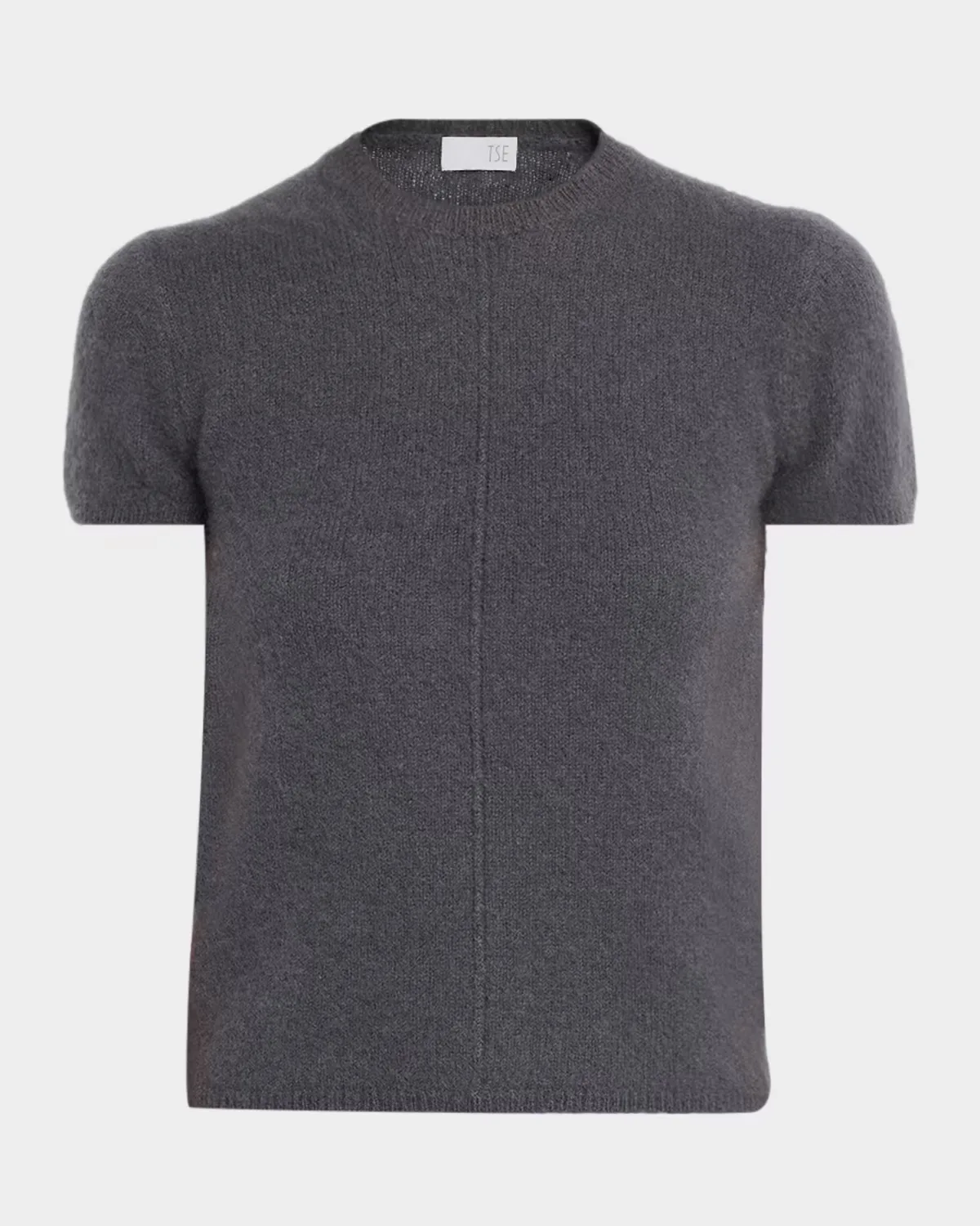 Boucle Cashmere Short-Sleeve Sweater by TSE