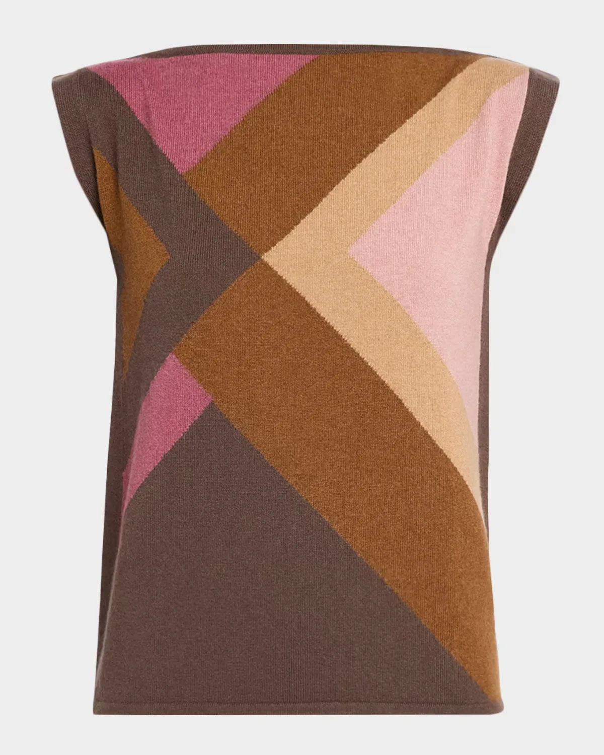 Cashmere Geometric Intarsia Sweater by TSE