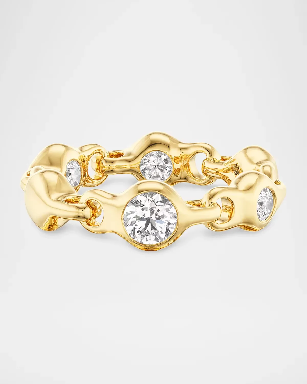 18K Yellow Gold Round Diamond Supernova Ring by Uniform Object