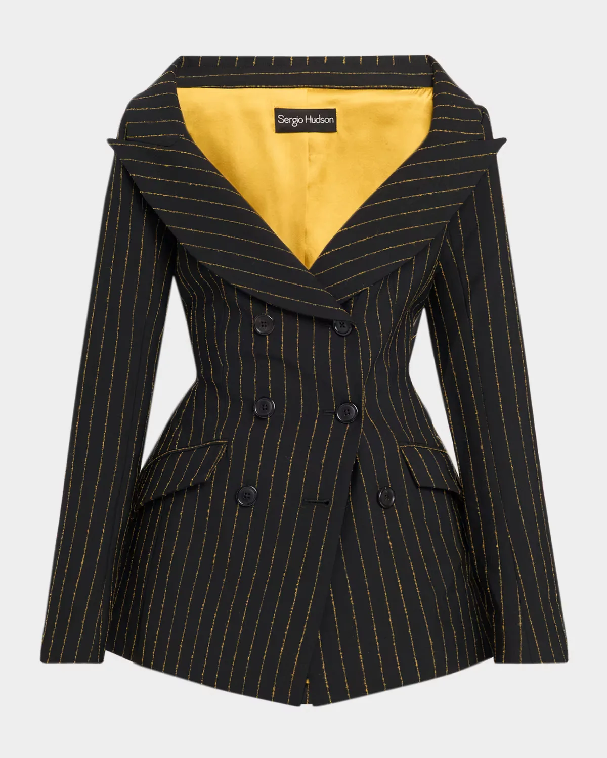Pinstriped Double-Breasted Blazer by Sergio Hudson