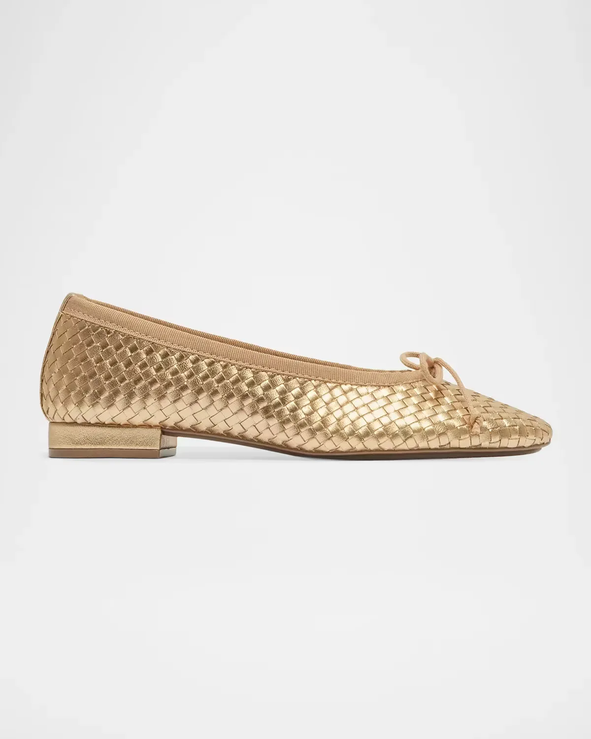 Blanche Woven Metallic Leather Ballerina Flats