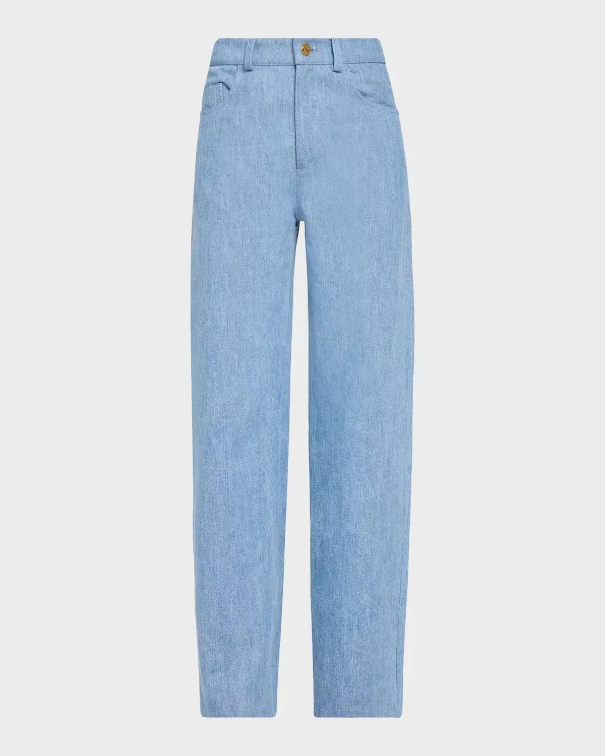 Mid-Rise Denim Straight-Leg Pants by Oscar de la Renta