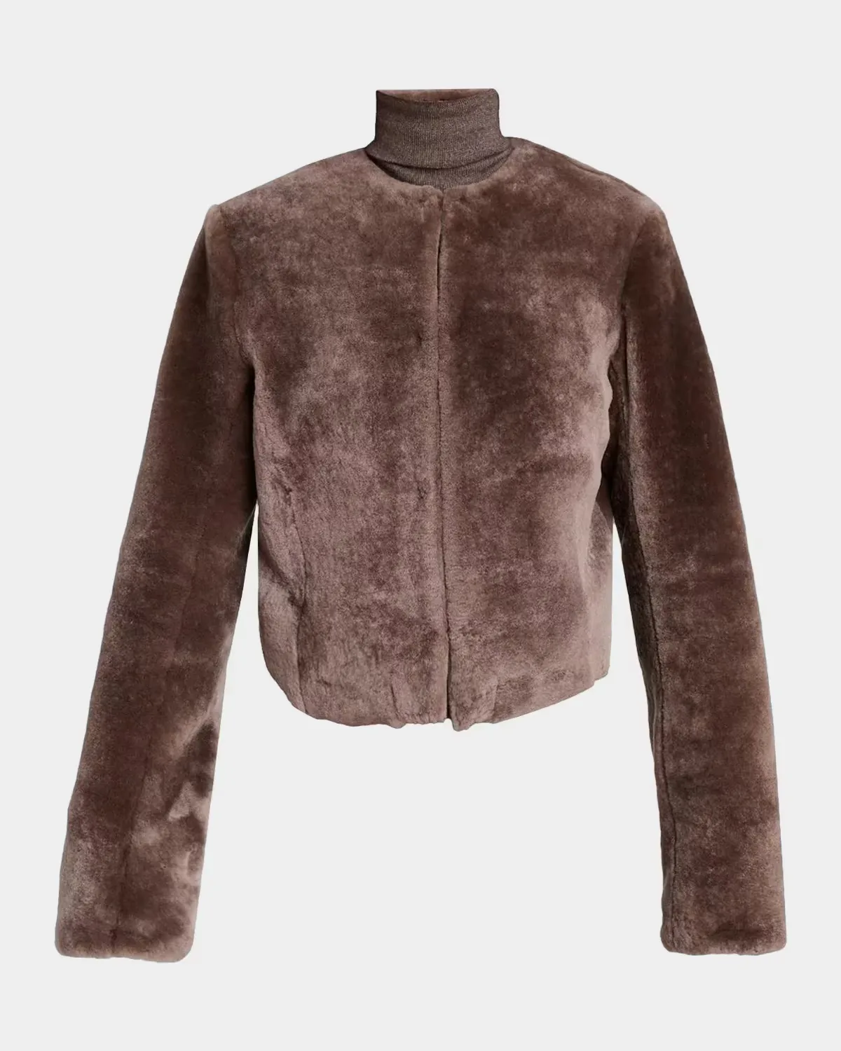Hermera Collarless Lamb Shearling Crop Bolero Jacket by Gabriela Hearst