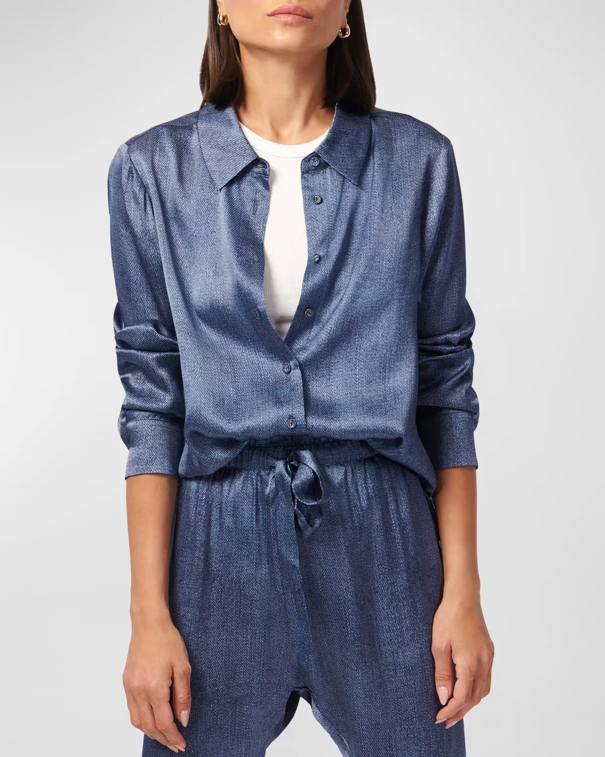 Crosby Silk Button-Front Blouse by Cami NYC