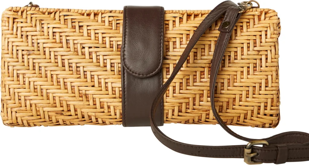 Karen Leather and Wicker Clutch by Sarah Stewart