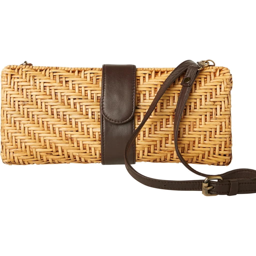 Karen Leather and Wicker Clutch by Sarah Stewart