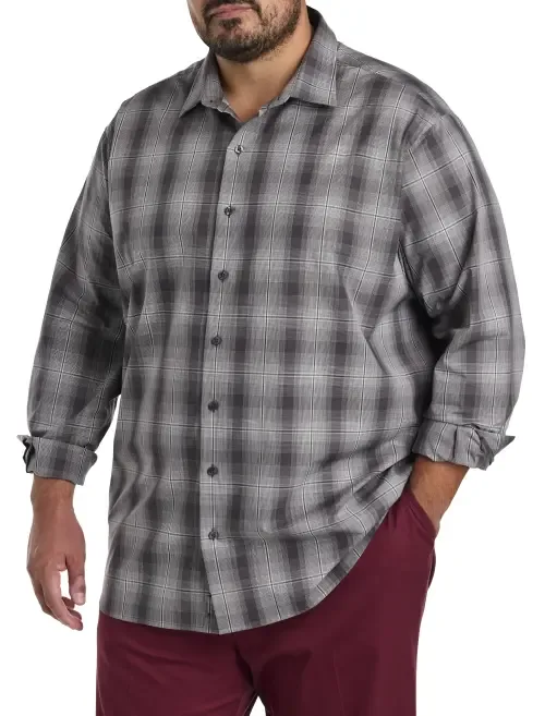 Large Plaid Sport Shirt by Synrgy by DXL