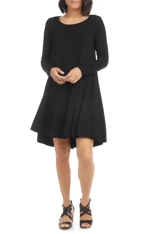 Maggie Long Sleeve Jersey Trapeze Dress by Karen Kane