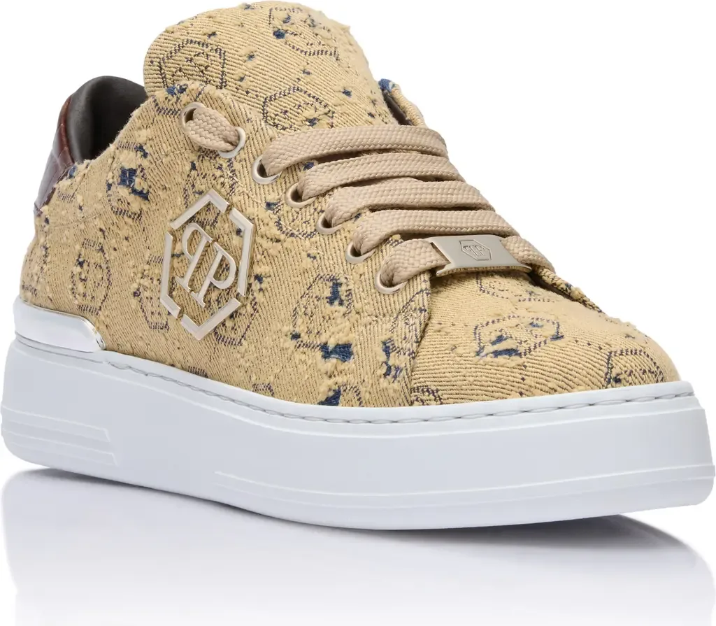 Low-Top Sneakers Jacquard Monogram Logo by PHILIPP PLEIN