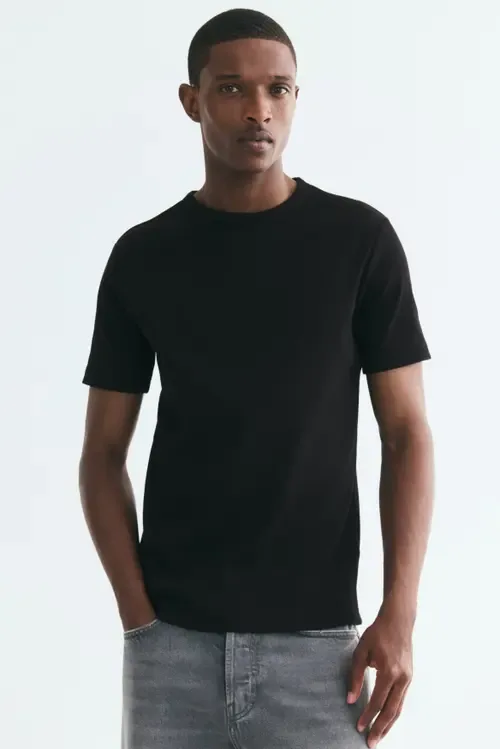 Slim-Fit Ribbed T-Shirt by H&M