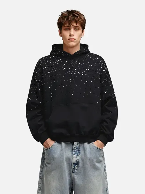 Rhinestone Pullover Hoodie by AELFRIC EDEN