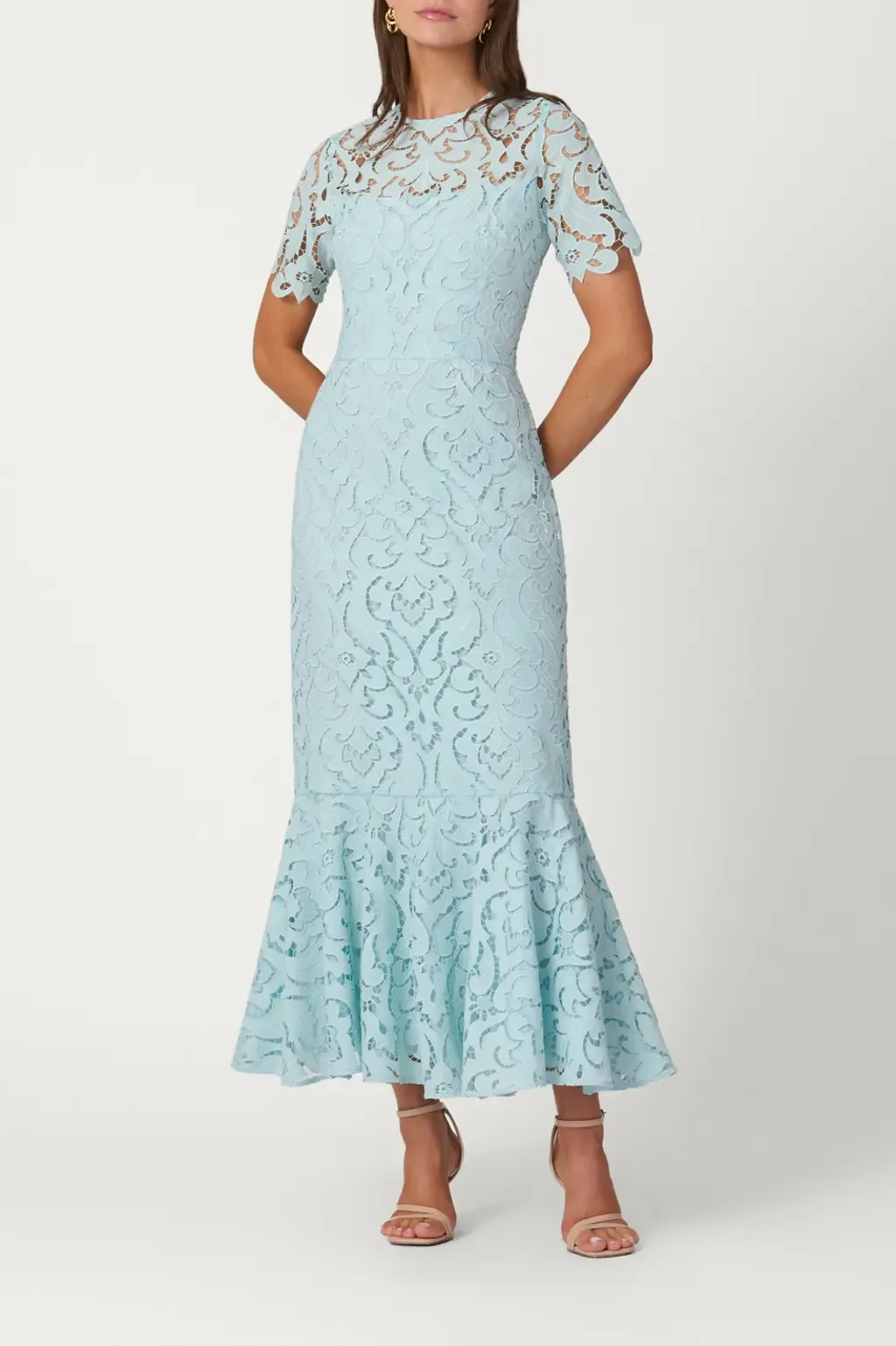 Midnight Mosaic Crepe De Chine Lace Hillary Dress