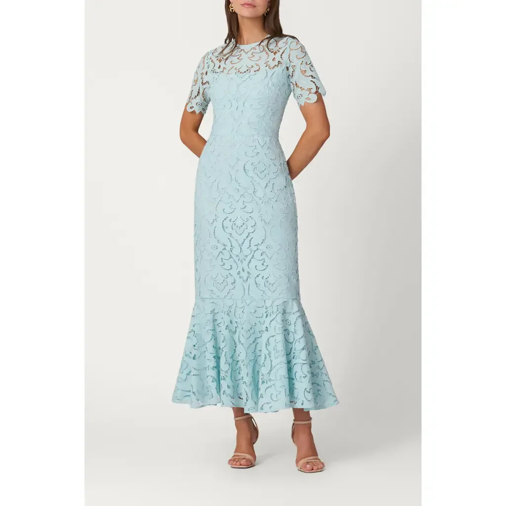 Midnight Mosaic Crepe De Chine Lace Hillary Dress by Shoshanna