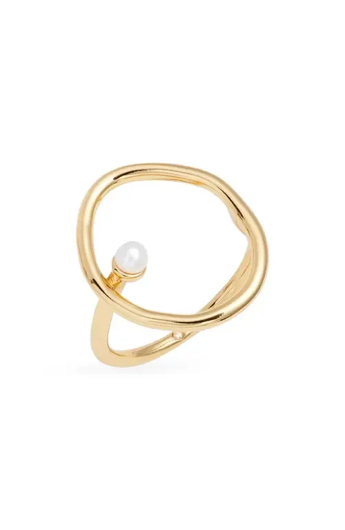 Demi Fine Open Freshwater Pearl Ring in 14K Gold Plated by Nordstrom
