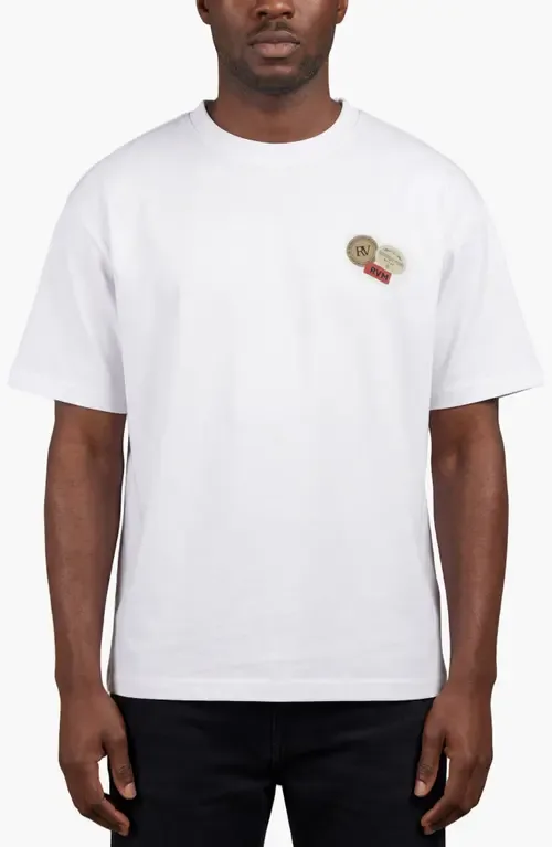 Logo Patch Oversize Cotton Graphic T-Shirt by Roberto Vino