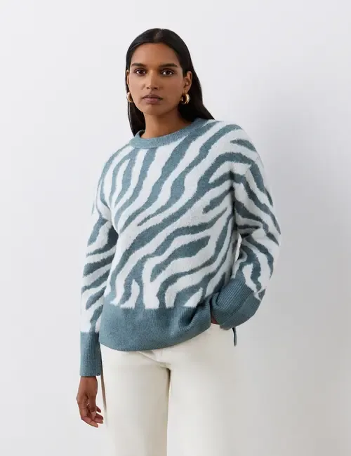 Tully Animal Print Knitted Sweater by Finery London