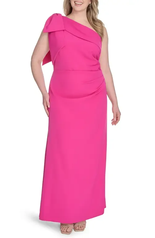 Bow Detail One-Shoulder Gown by Eliza J
