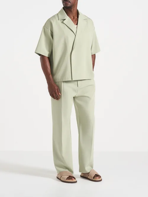 Abel Boxy Tailored Double Breasted Shirt by Manière De Voir