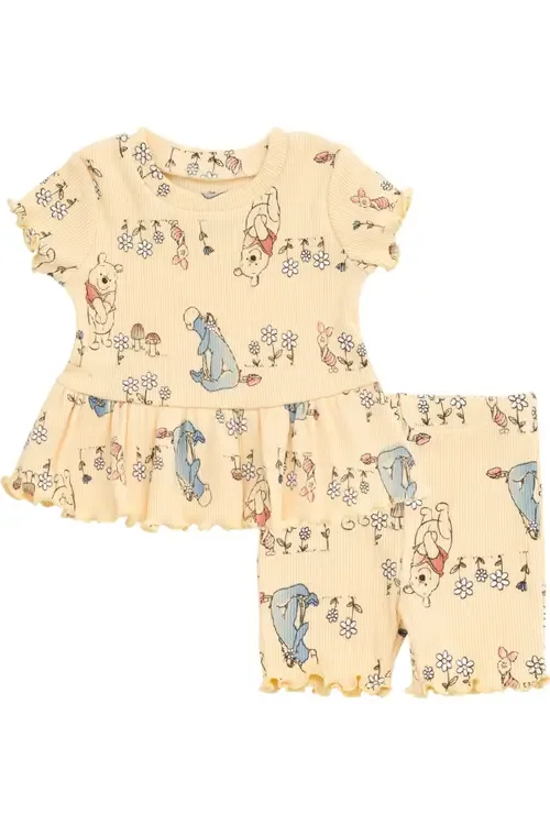 Winnie the Pooh Ribbed Peplum Tee and Shorts Set by Disney