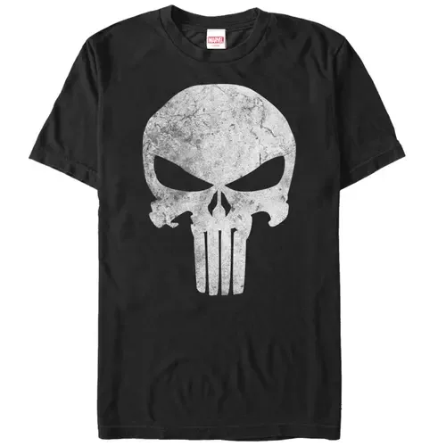 Punisher Retro Skull Symbol Short Sleeve Graphic T-Shirt by Marvel