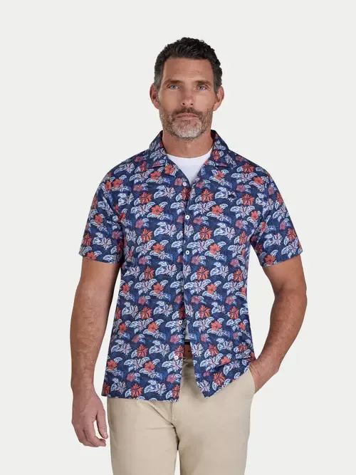 Hawaii Floral Short Sleeve Shirt by Raging Bull