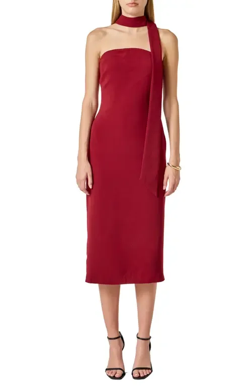 Choker Tie Sleeveless Midi Dress by Endless Rose