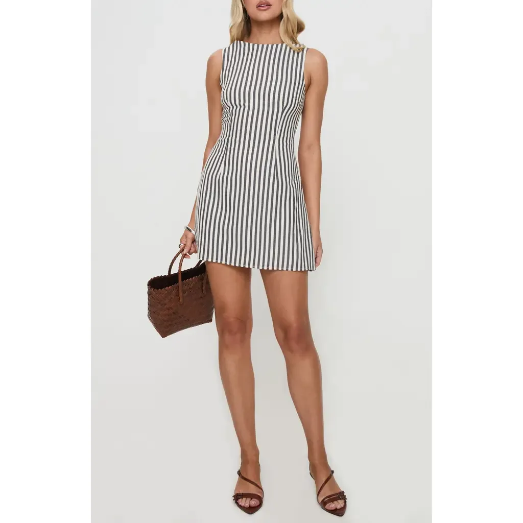 Alfalfa Stripe Cotton Blend Minidress by Princess Polly