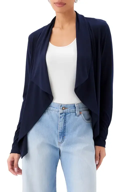Travel Jersey Open Front Cardigan