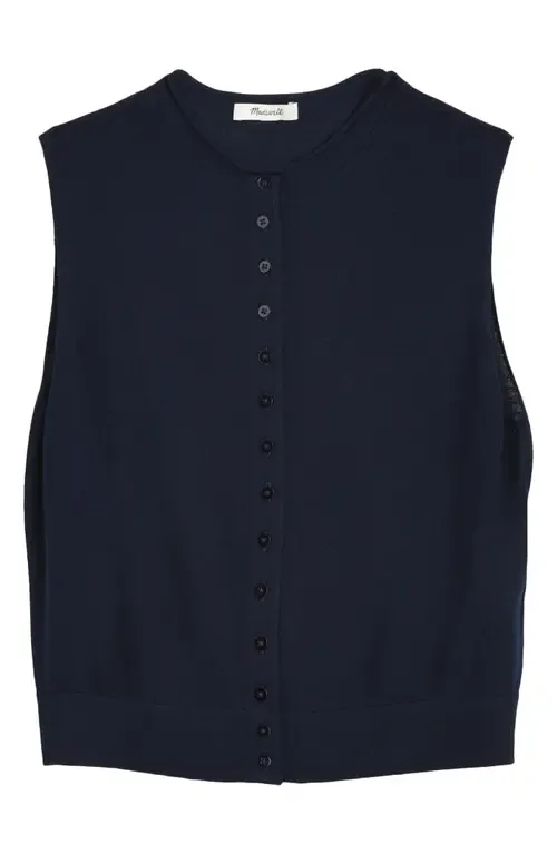 Button Front Sleeveless Cardigan by Madewell