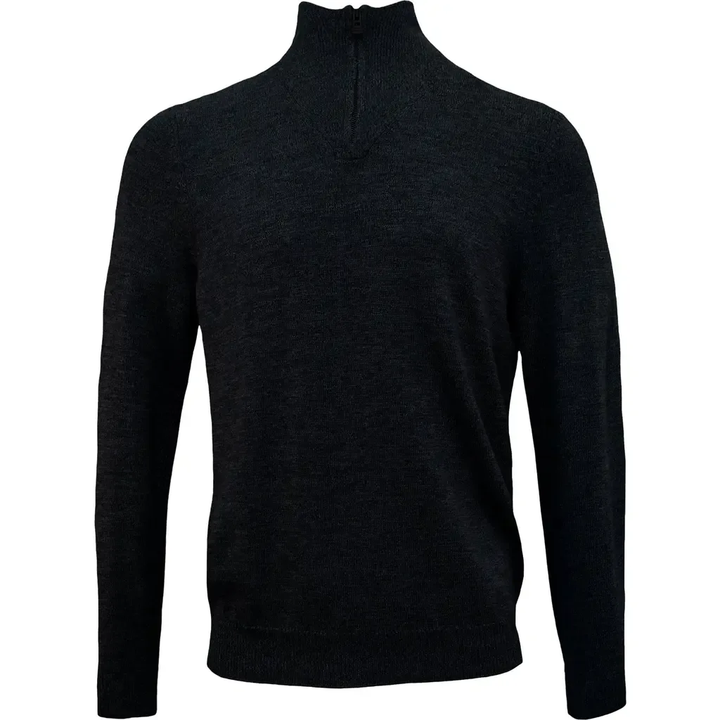 Quest Fully Fashioned Quarter-Zip Merino Sweater by Lords of Harlech