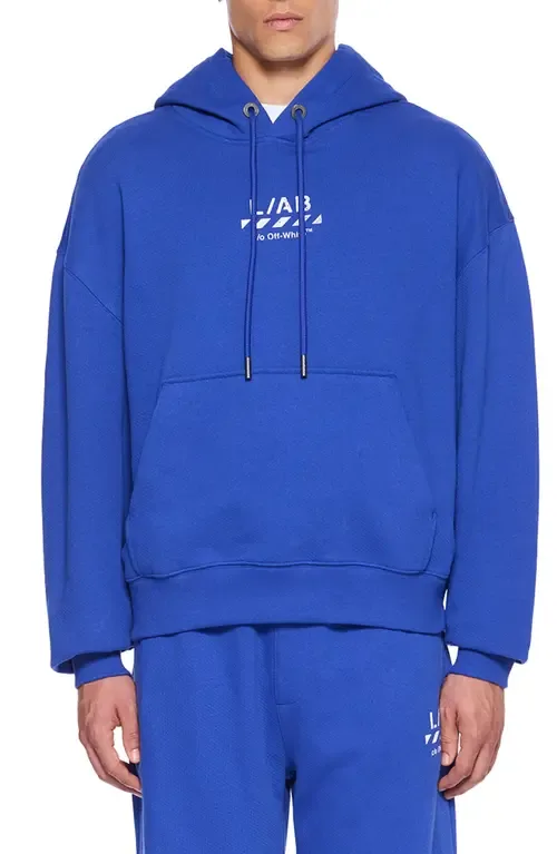 Diagonal Stripe Logo Cotton French Terry Graphic Hoodie by L/AB C/O OFF-WHITE