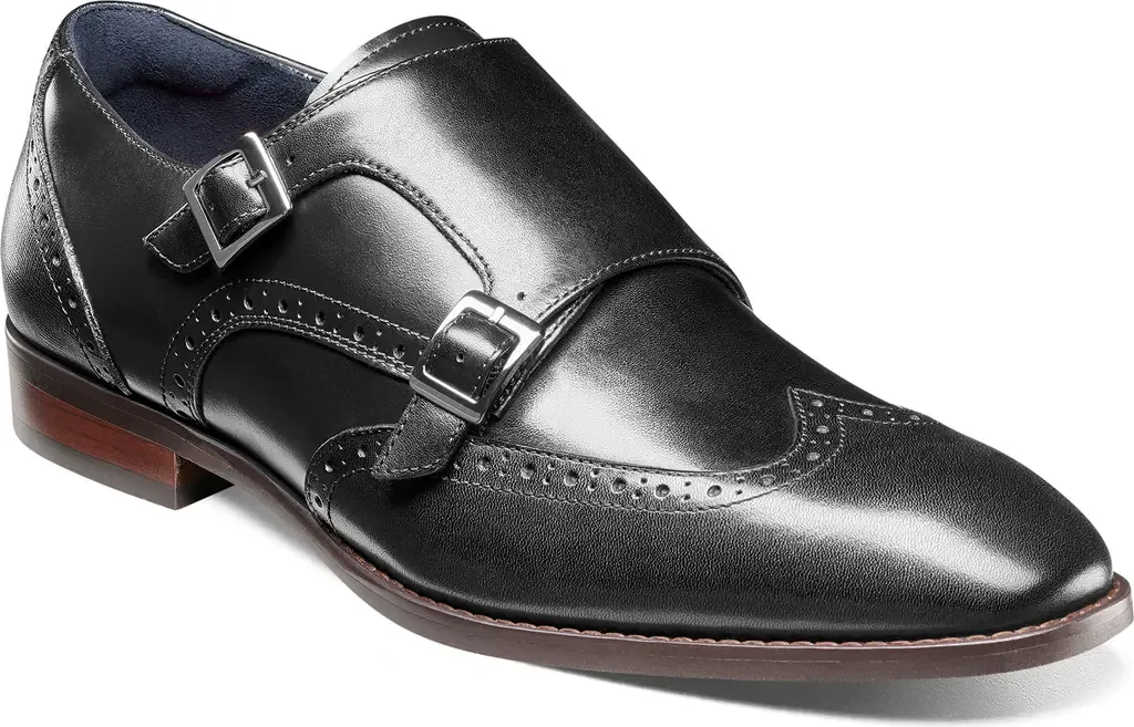 Karson Wingtip Double Monk Strap Shoe by Stacy Adams