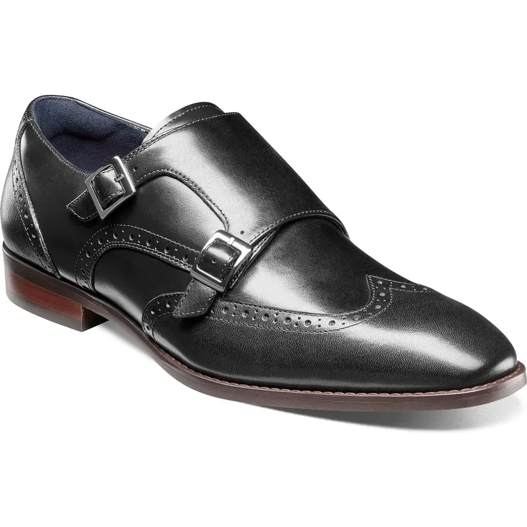 Karson Wingtip Double Monk Strap Shoe by Stacy Adams