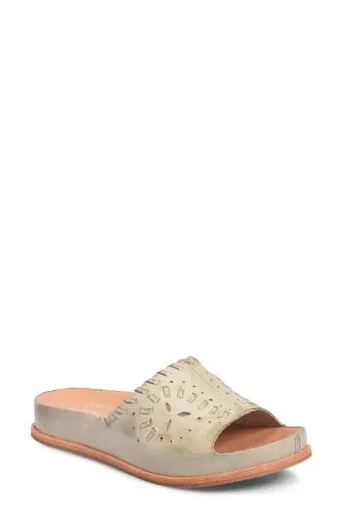Tutsi Woven Platform Slide Sandal in Leather