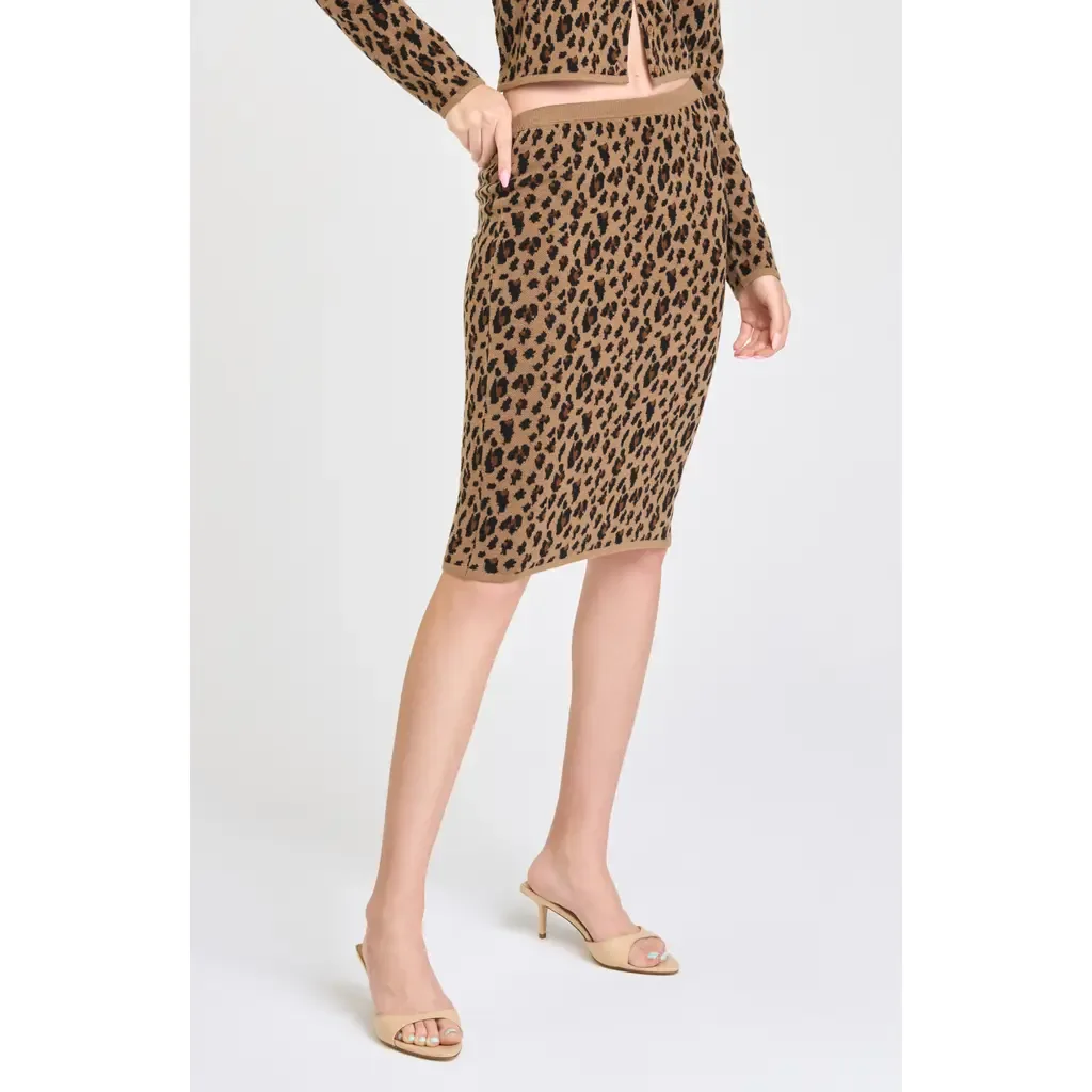 Willa Leopard Print Sweater Skirt by WAYF