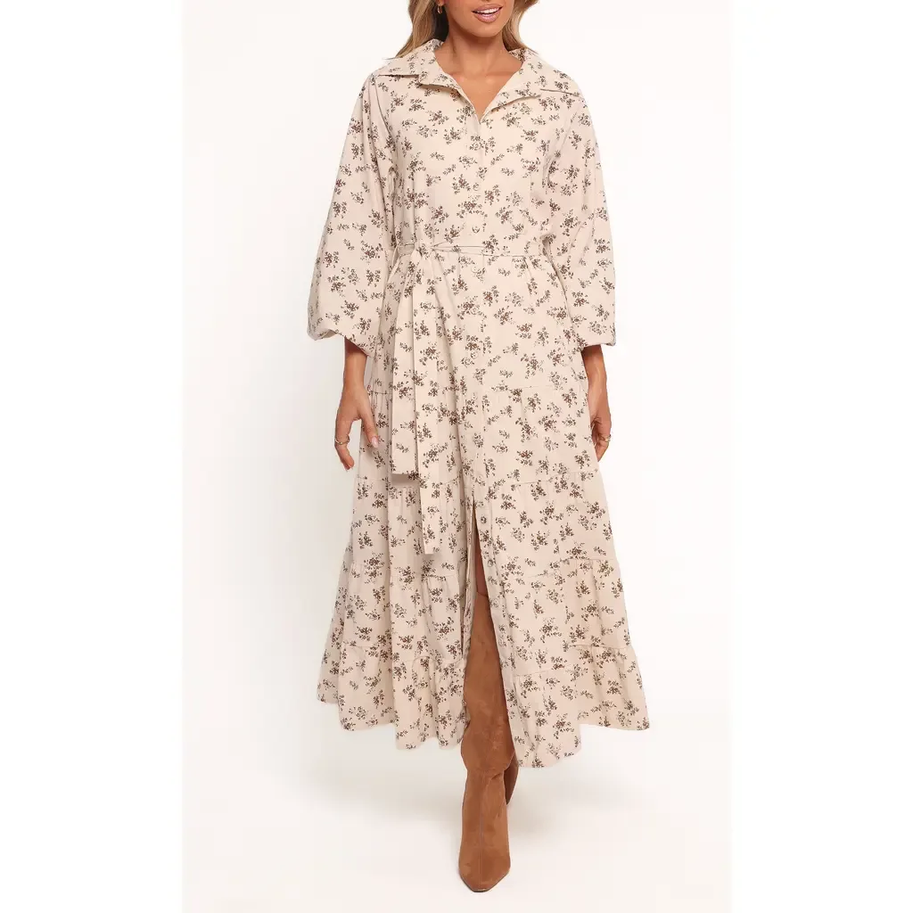 Lincoln Tie Waist Long Sleeve Maxi Dress by Petal & Pup