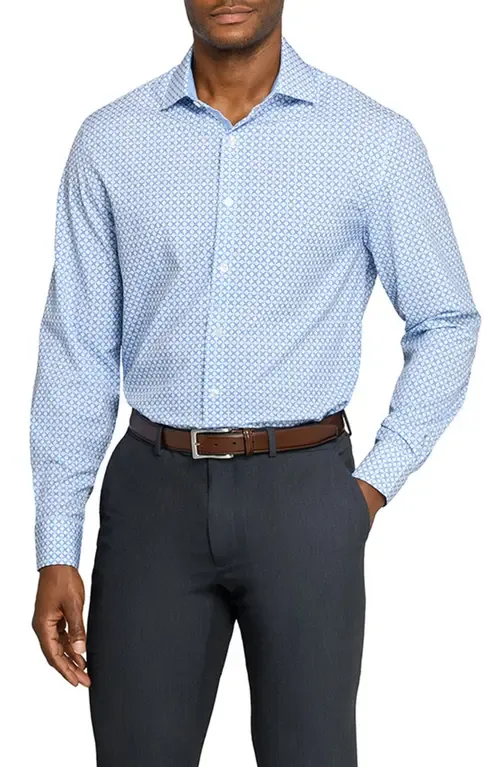 Slim Fit Geometric Print Performance Dress Shirt by W.R.K