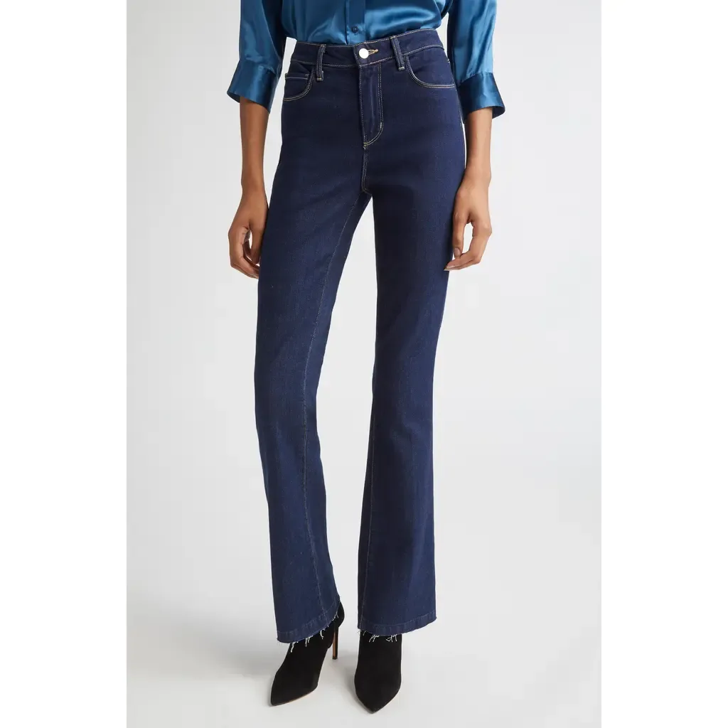 Ruth Raw Hem Straight Leg Jeans by L'AGENCE
