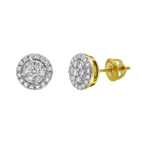 Glacier Shine 14K Yellow Gold Diamond Stud Earrings - 0.4ct by LuvMyJewelry