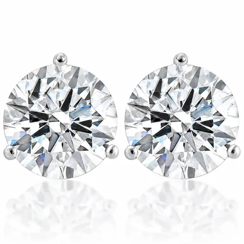Certified 6 ct tw 14k Gold Lab Grown Round-Cut Diamond Martini Studs by Bliss Diamond