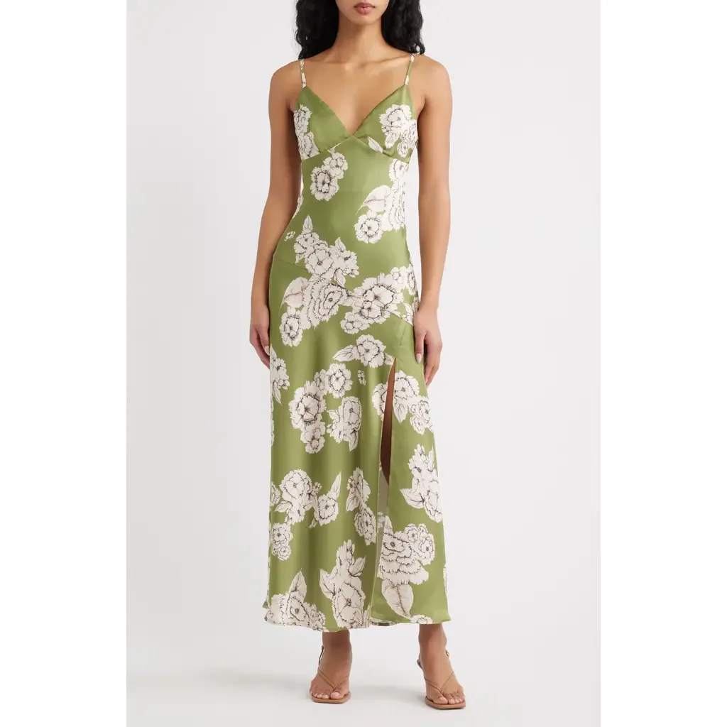 Carreta Floral Print Maxi Slipdress by Lulus