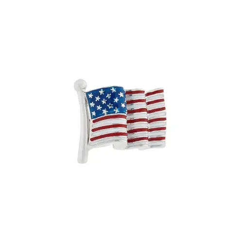 American Flag Sterling Lapel Pin by Jan Leslie