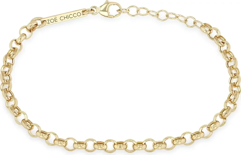 14K Yellow Gold Large Rolo Chain Bracelet by Zoë Chicco