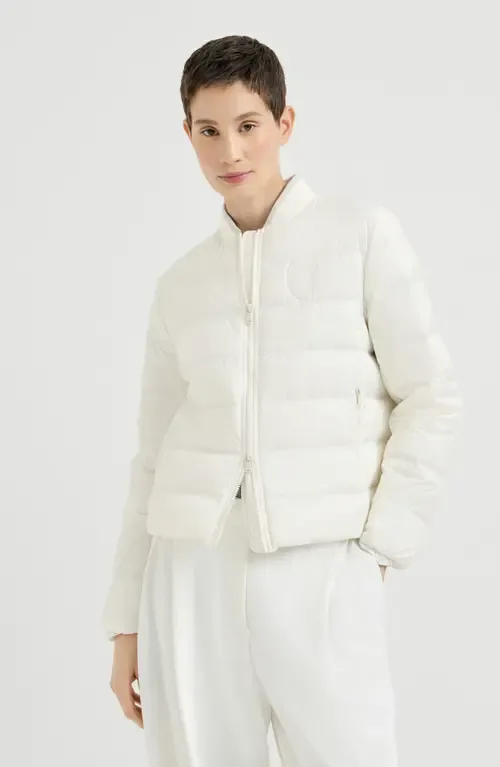 Water-Resistant Matte Nylon Down Jacket with Logo by Brunello Cucinelli