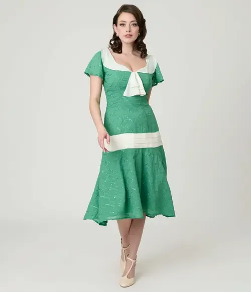 1920s Wilshire Flapper Day Dress by Unique Vintage